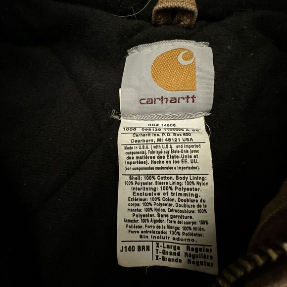 Vintage Carhartt Jacket Men's XL J140 BRN Quilt Lined Distressed Made in USA - Picture 2 of 15